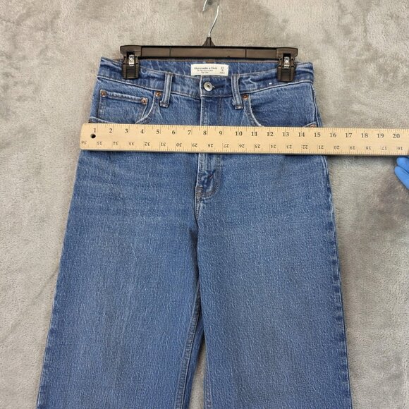 Abercrombie & Fitch Jeans Womens 27 4R Blue 90s Relaxed High Rise Raw Hem Denim - Picture 5 of 11
